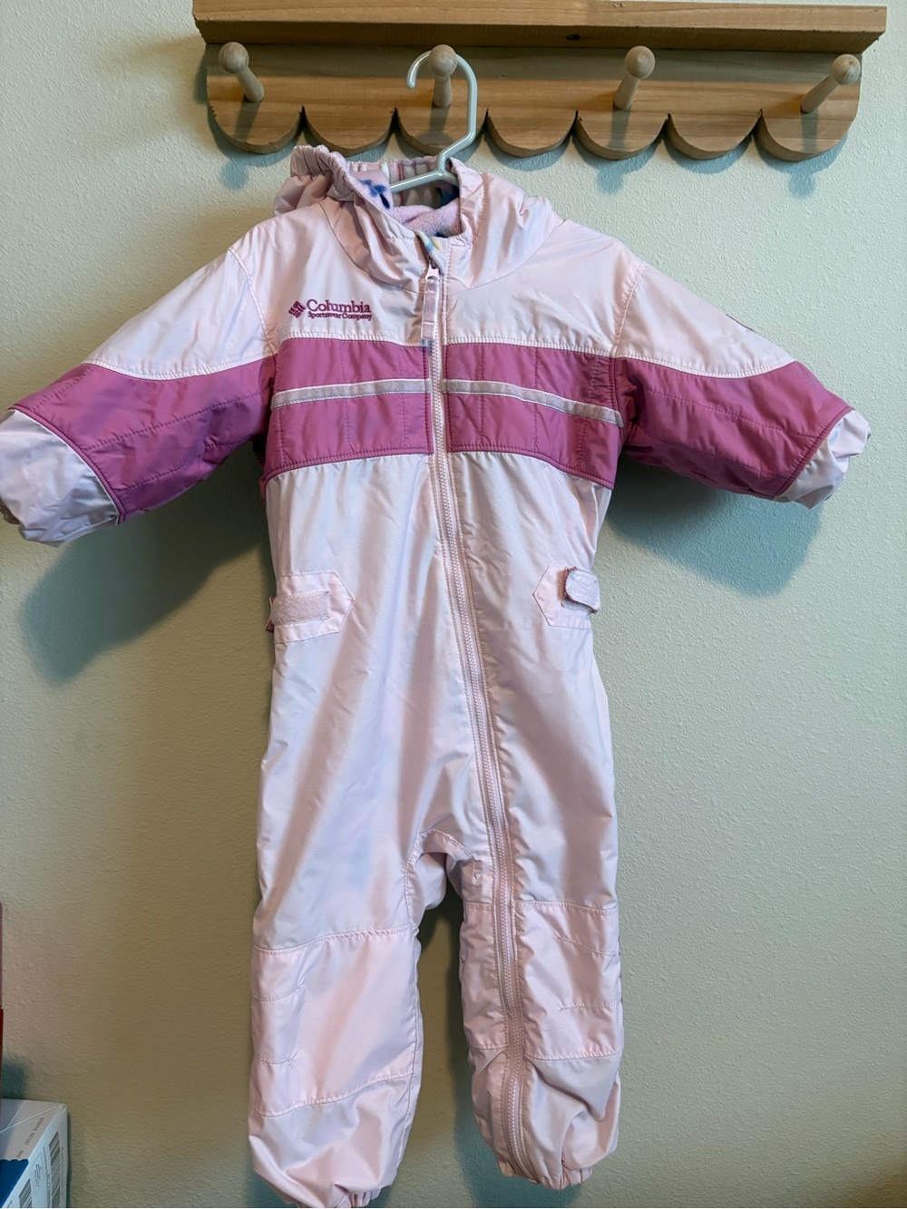 Columbia Pink Fleece-Lined Kids Jacket with Tree Print
